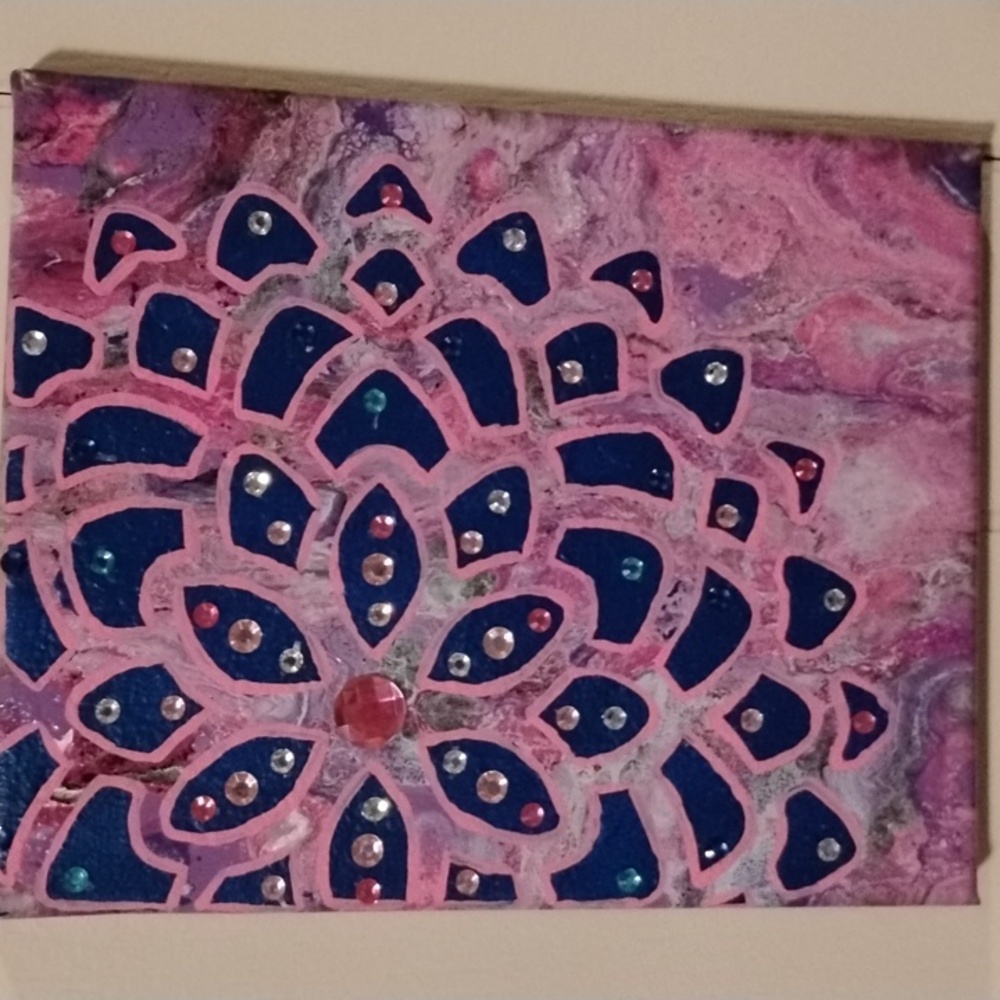 Hand painted/ poured canvas